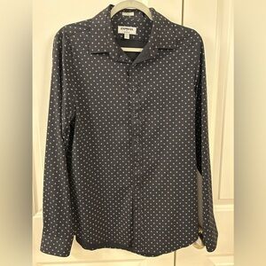 Express Mens Slim Wrinkle-Resistant Performance Dress Shirt | Size Small | Black